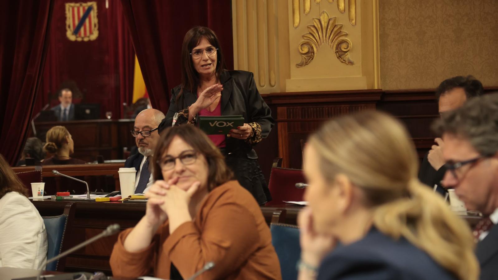 The spokesperson of Vox, Manuela Cañadas, this morning in Parliament