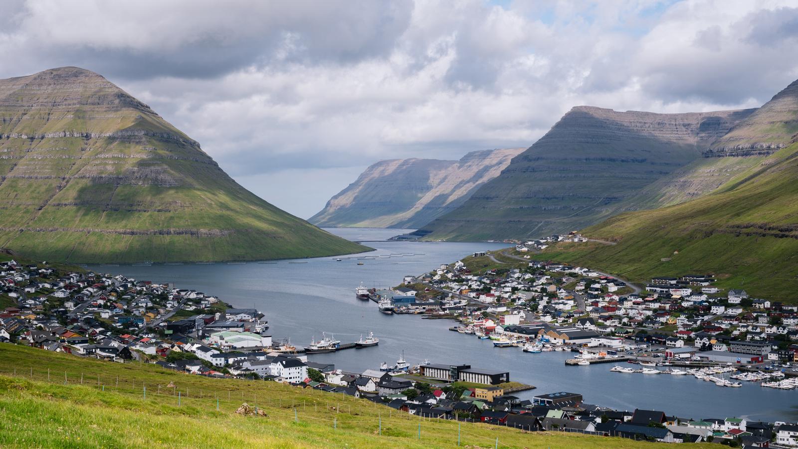 View of the city of Klaksvik, in the Faroe Islands