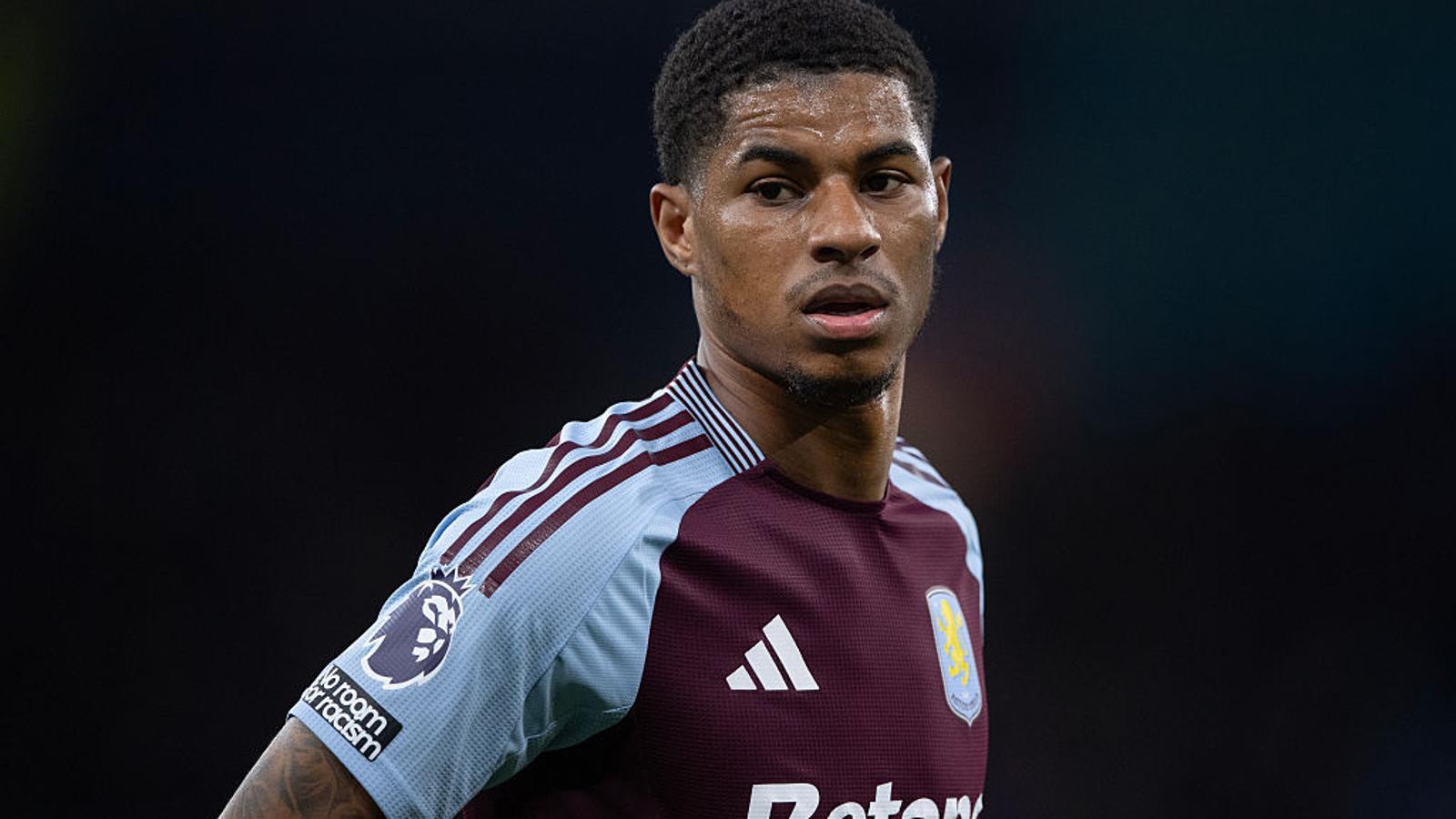 Marcus Rashford, at Aston Villa