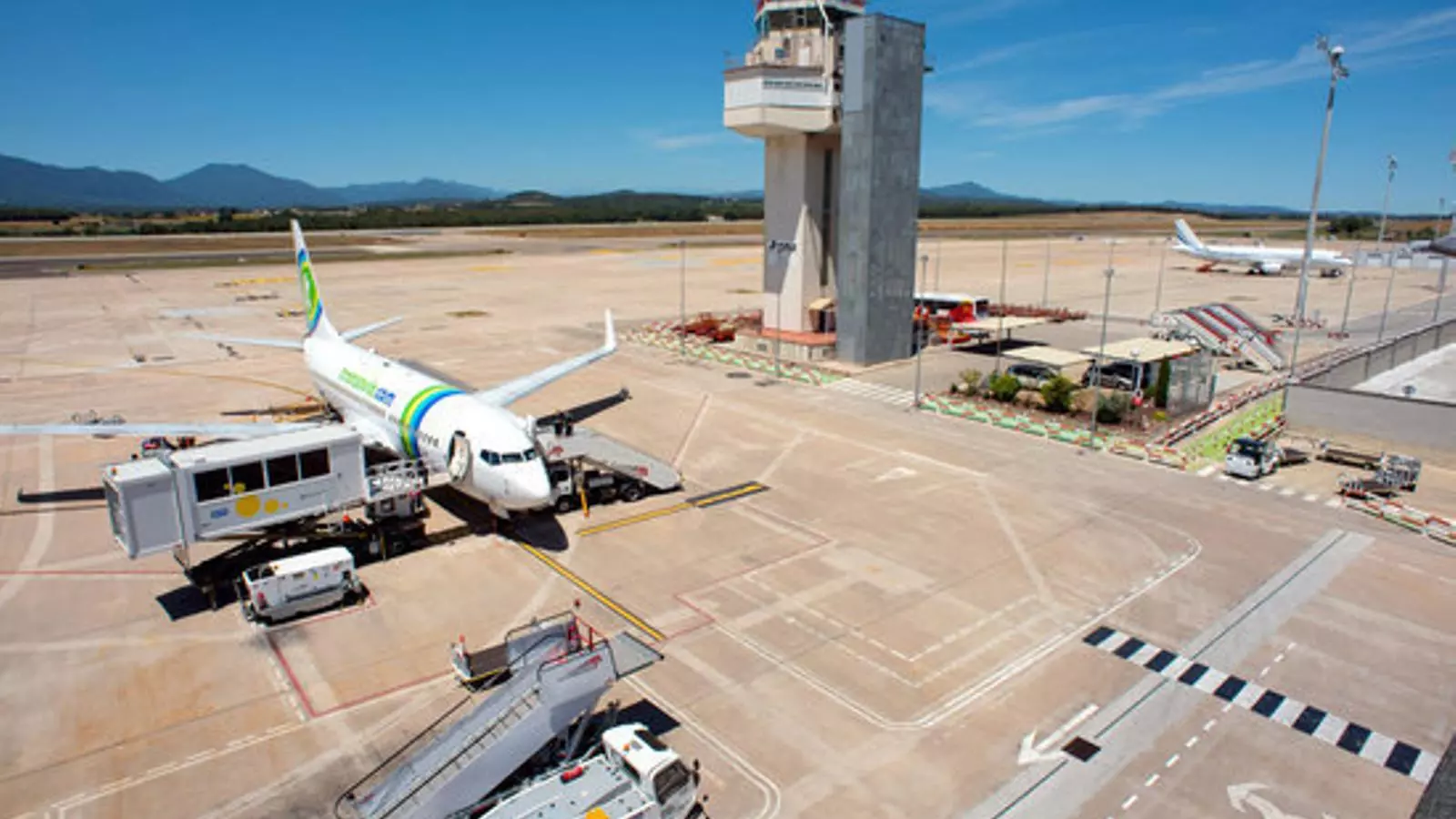 Plataforna de l’aeroport de Girona.