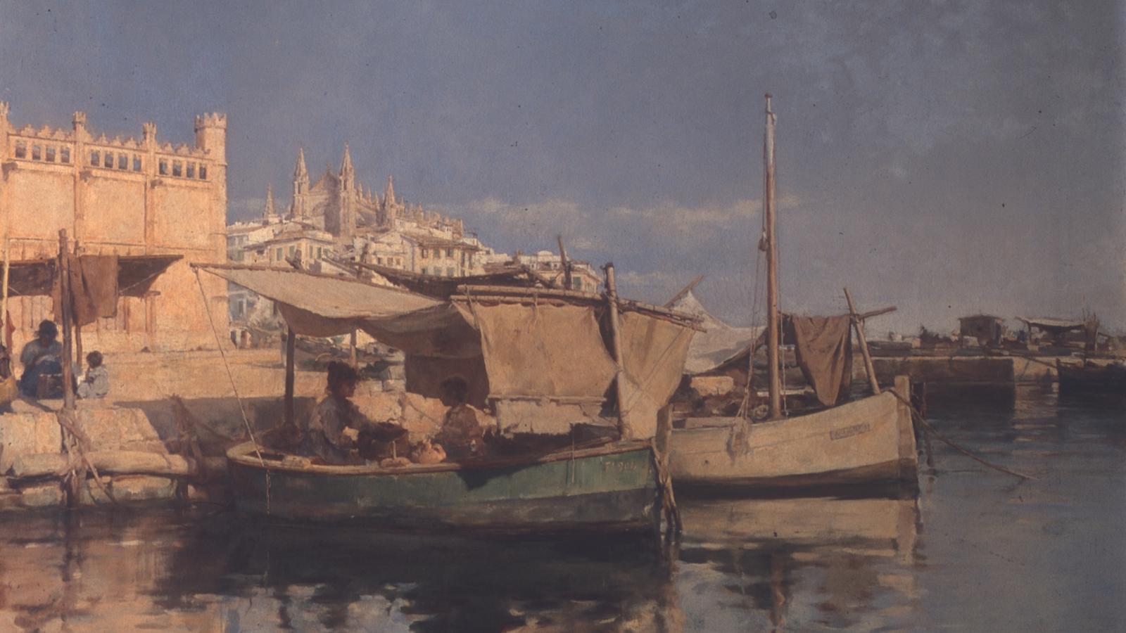 Boats in front of the Llonja (1899)