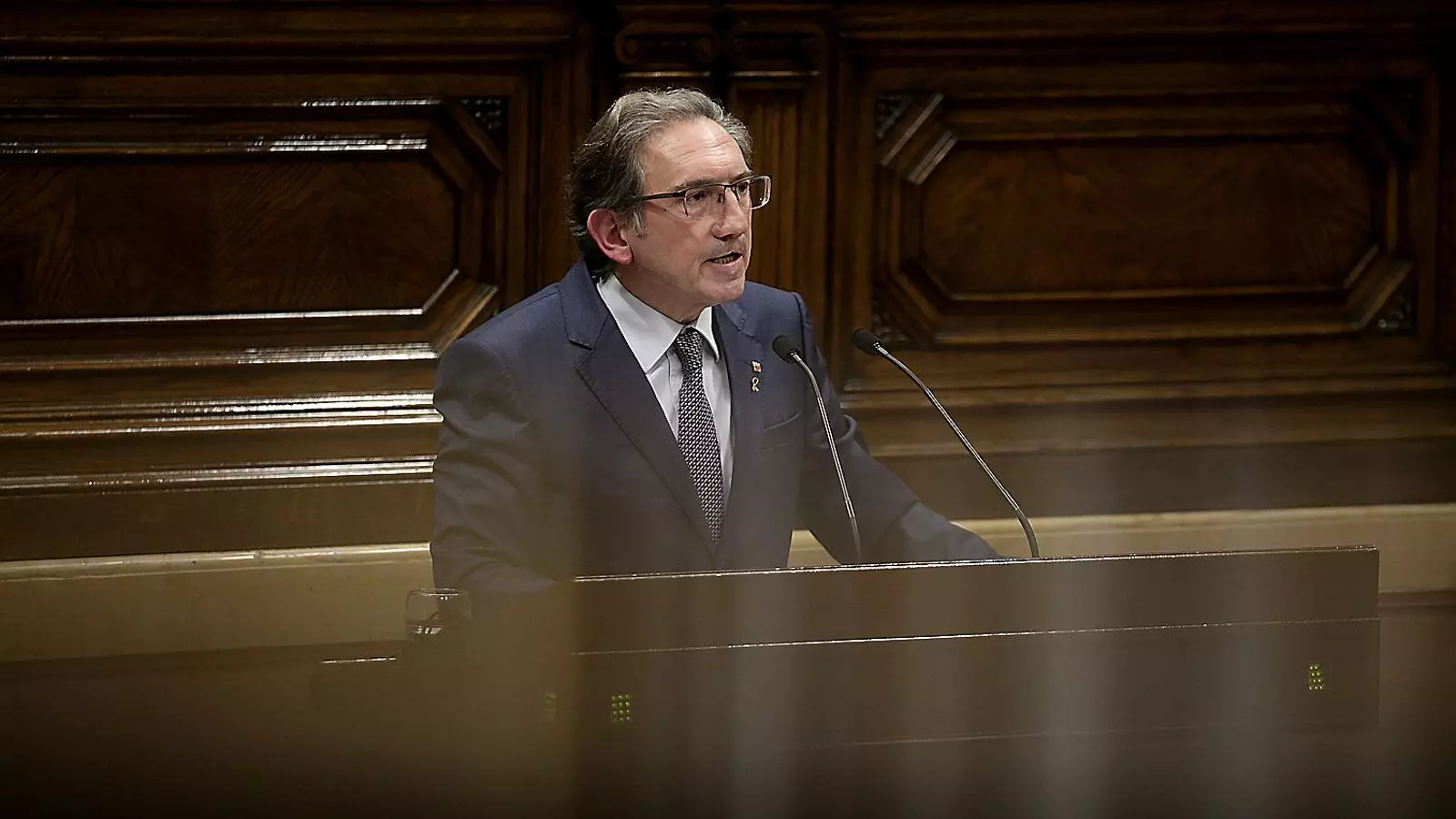 El conseller d’Economia, Jaume Giró, al Parlament.