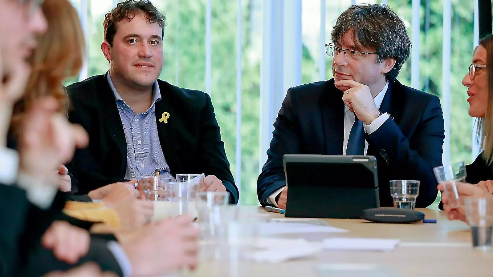 L’expresident Carles Puigdemont i David Bonvehí, president del PDECat.