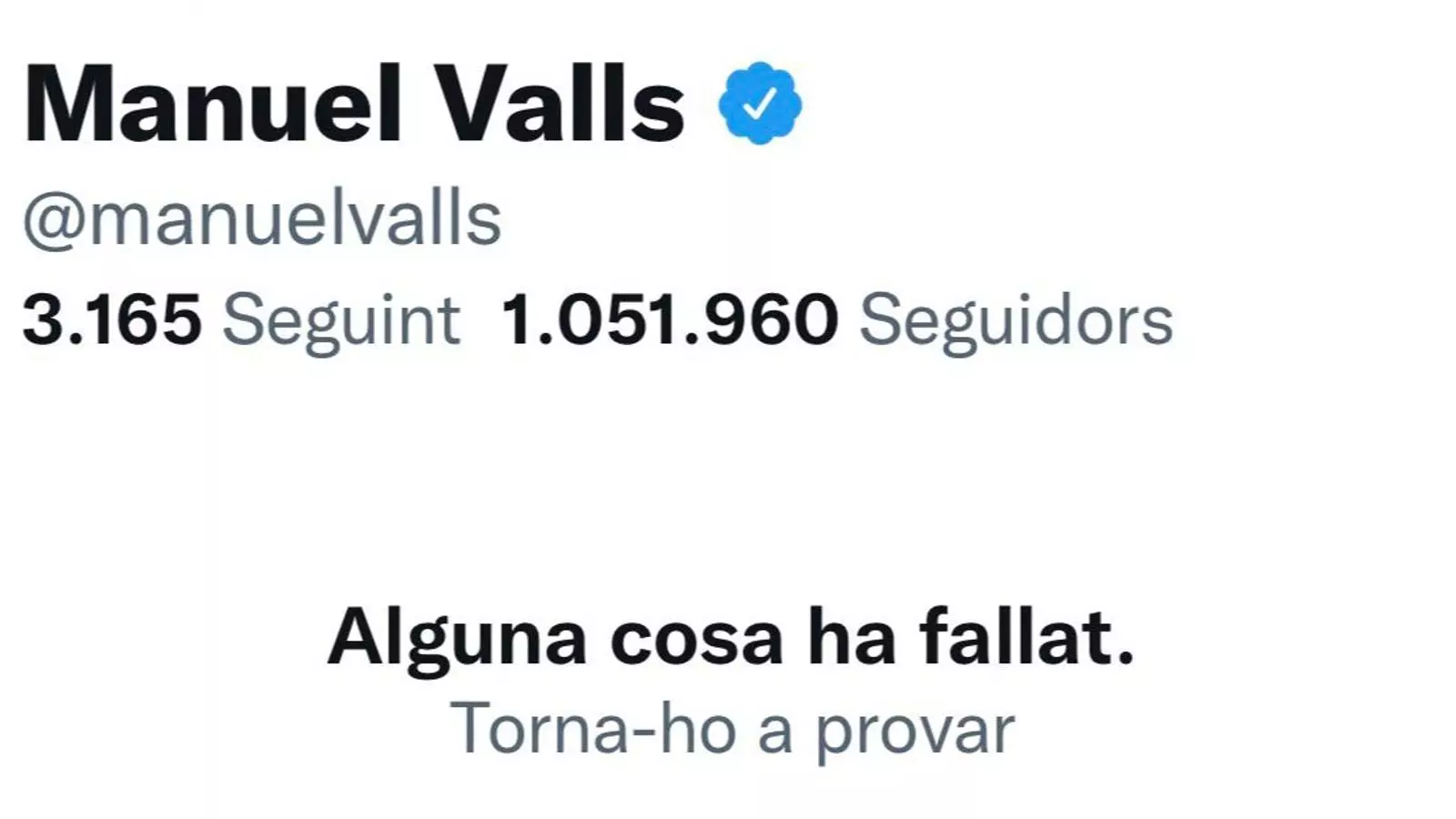 Manuel Valls esborra el seu compte de Twitter.