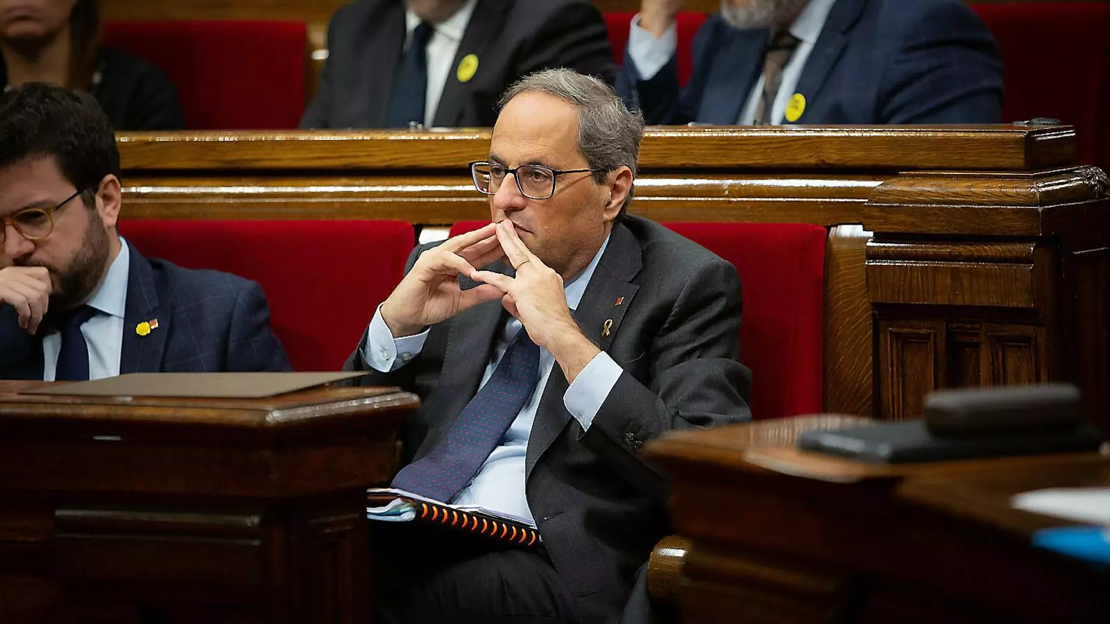 El president de la Generalitat, Quim Torra, durant la sessió de control d’ahir al Parlament de Catalunya.