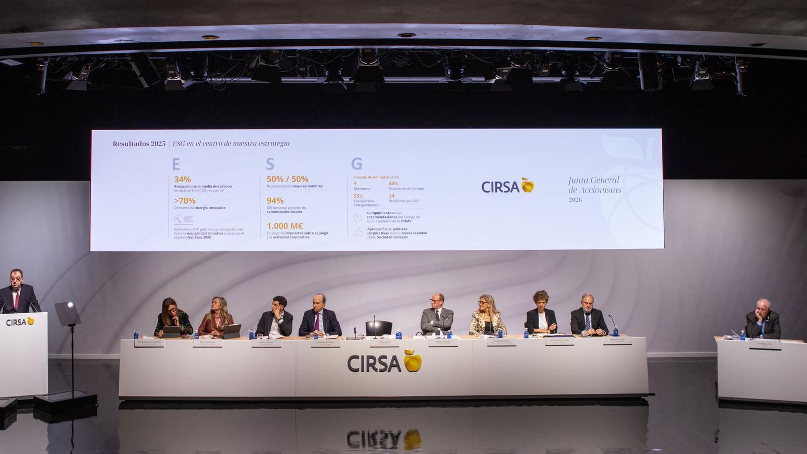 Agut dirigiéndose a los accionistas