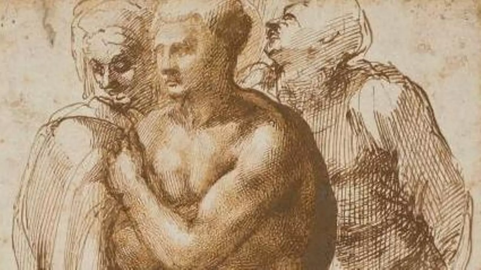 'Jove nu envoltat per dues figures (basat en Masaccio', de Miquel Àngel